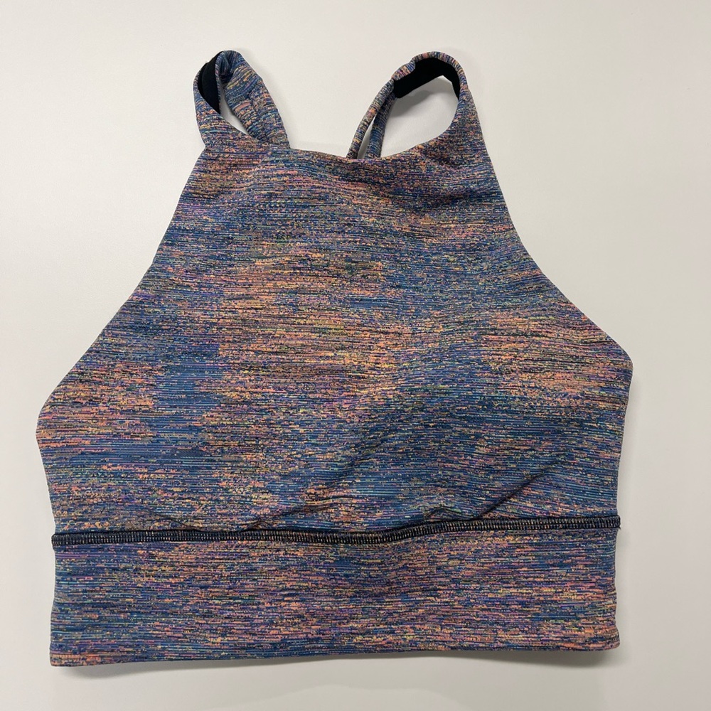 lululemon athletica Blue Multicolor High-Neck Sports Bra